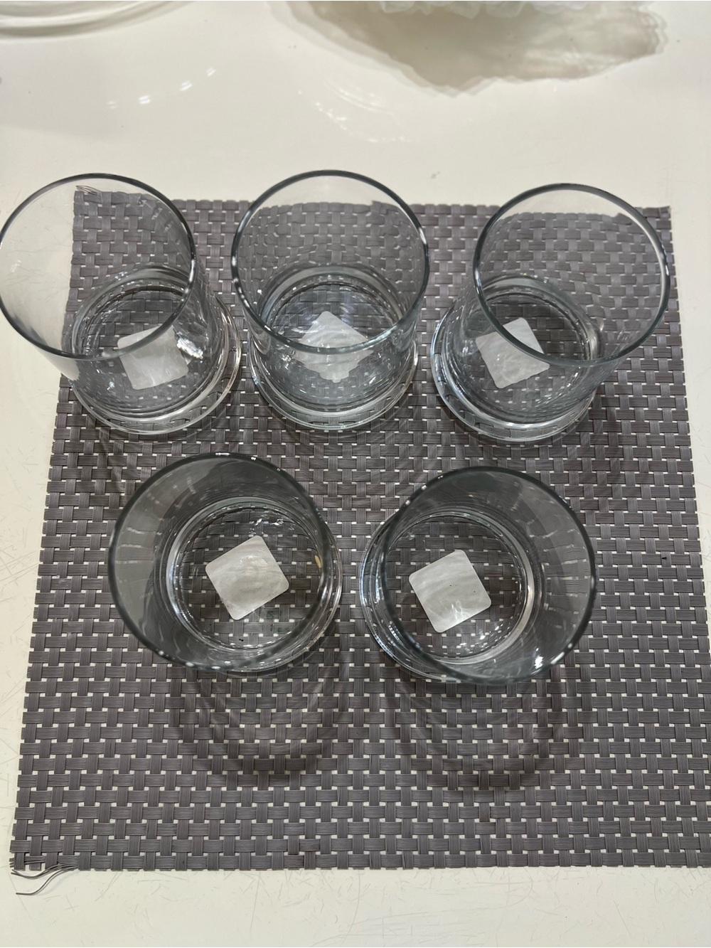 Set of 5 Clear Glass Tumblers